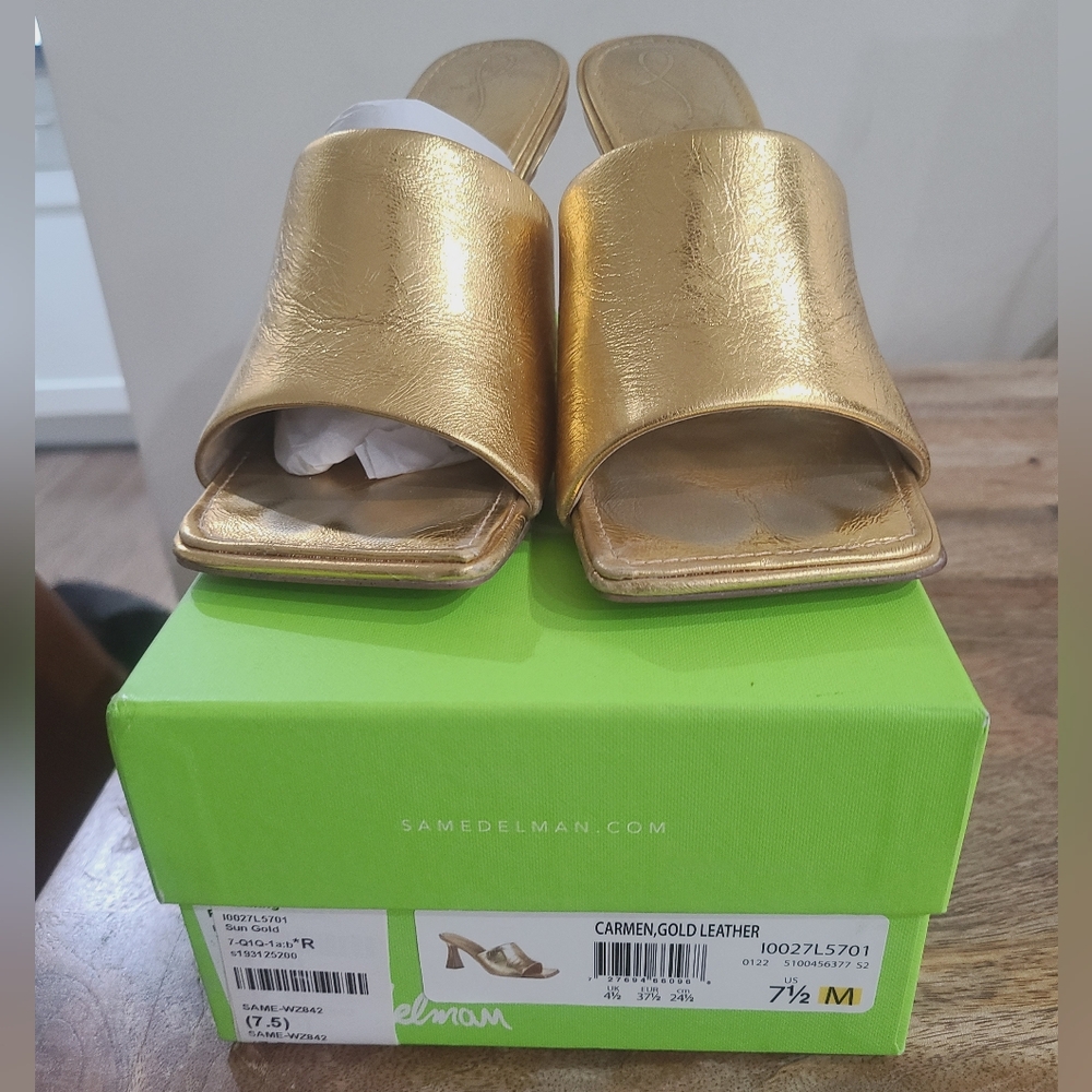 Sam Edelman Gold Metallic Mules